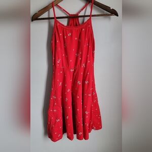 Dip Wimens Size Small Red Floral Skater Dress Razorback Mini Romantic Feminine